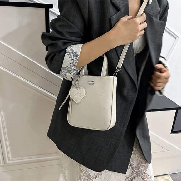 White Faux Leather Structured Mini Bag - Picture 4 of 6